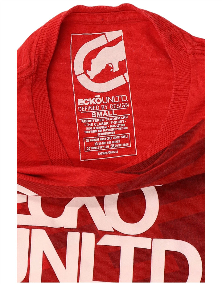 T-shirt grafica da uomo Ecko Unltd Top piccolo cotone geometrico rosso