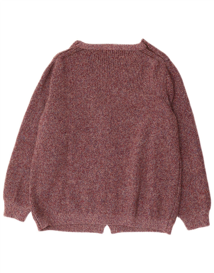 Maglione cardigan da uomo vintage IT 50 lana viola medio