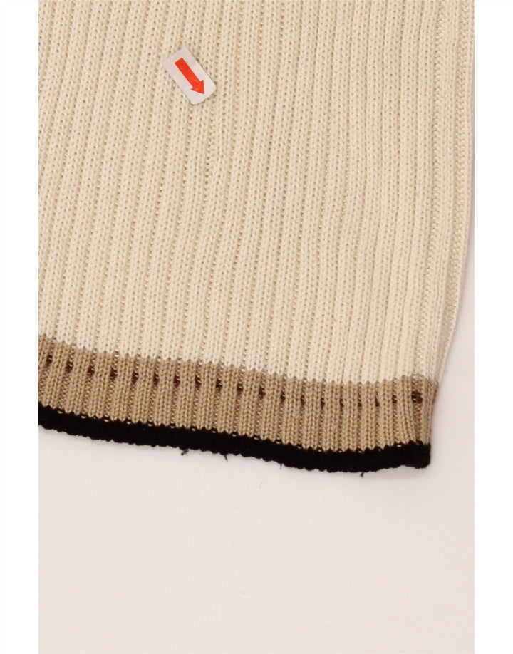 Maglione cardigan da donna CERRUTI 1881 UK 12 cotone bianco sporco medio