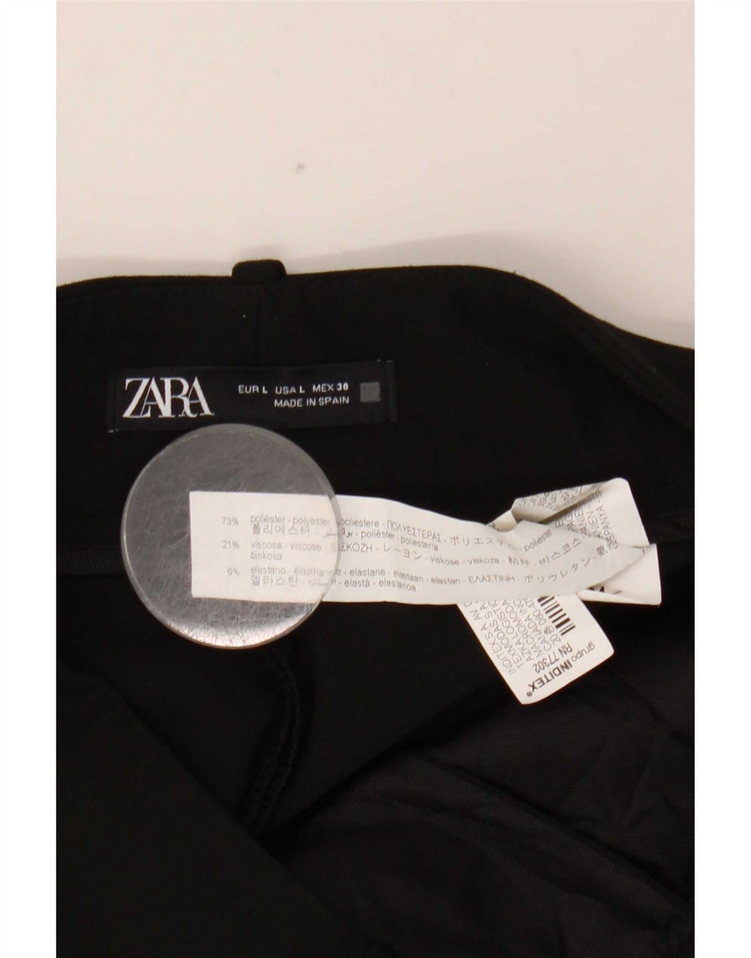 Pantaloni chino affusolati da donna Zara grandi W30 L27 poliestere nero