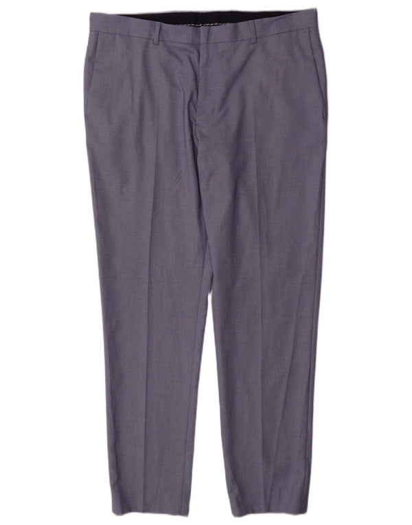 Pantaloni chino slim da uomo Zara EU 44 Large W34 L30 Blu