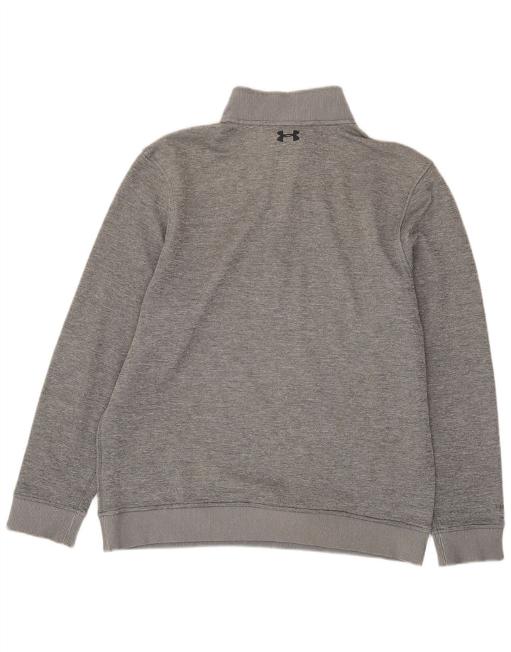 Felpa da uomo Under Armour Cold Gear con zip e collo, maglione grande grigio screziato
