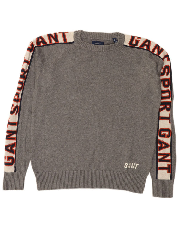 Gant Maglione con scollo a barca con grafica per ragazzi 13-14 anni Blocco di colore grigio