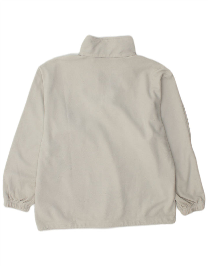 Maglione in pile Kappa da uomo con zip e collo, grande, in poliestere bianco sporco