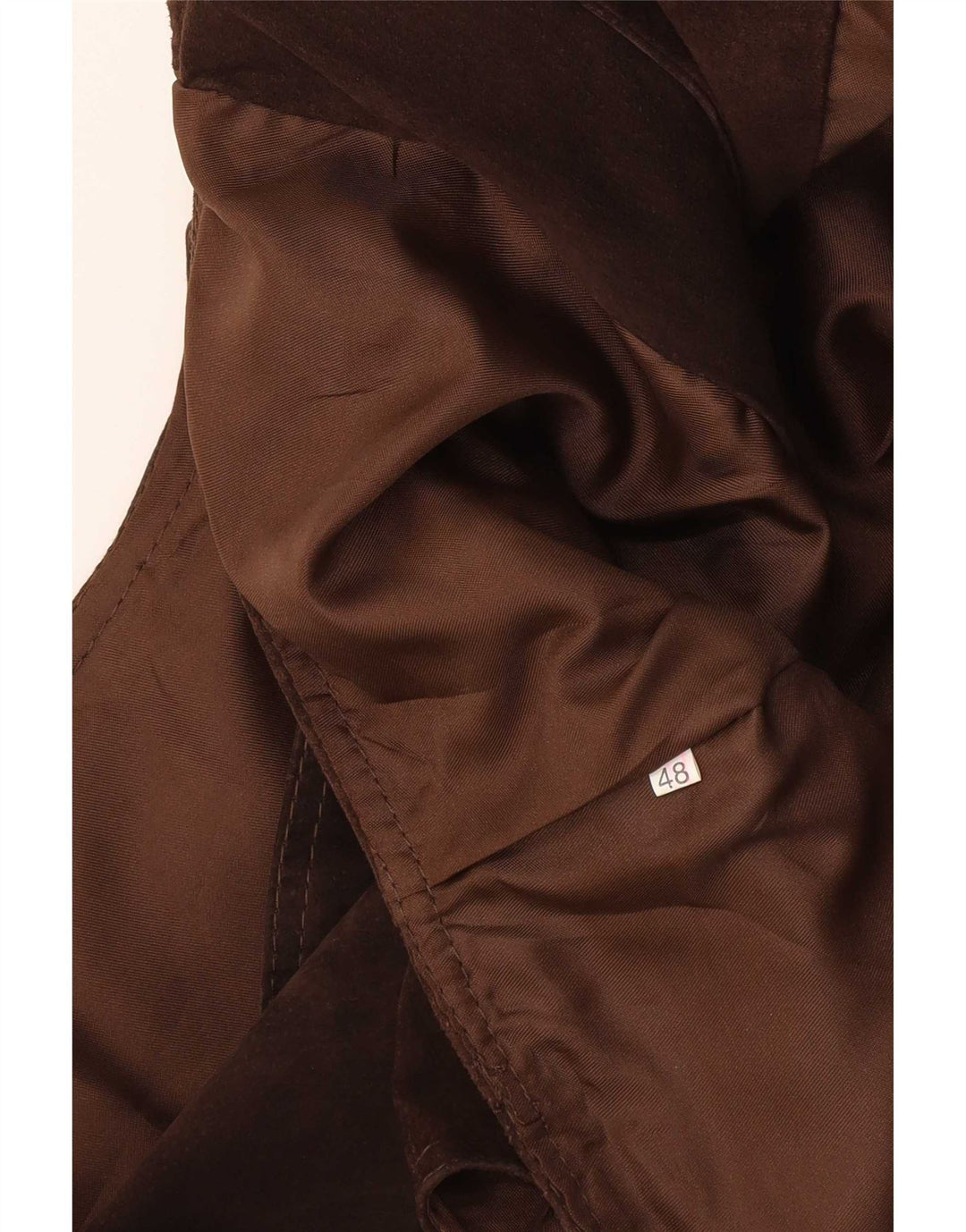 Gilet vintage da donna in pelle scamosciata IT 48 XL Marrone