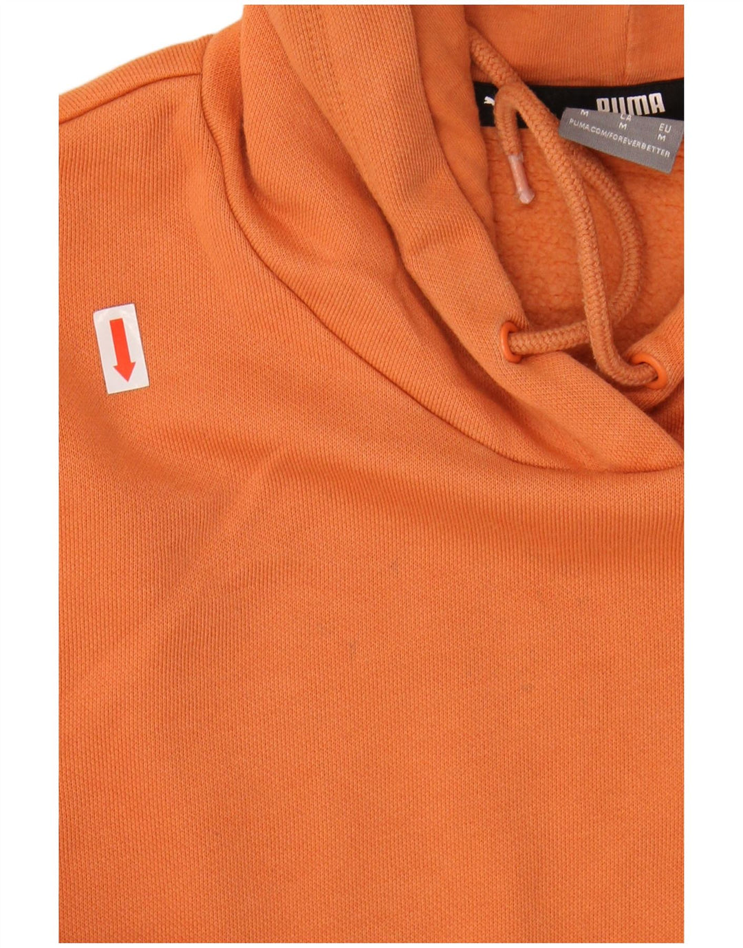 PUMA Womens Hoodie Jumper UK 14 Medium Orange Cotton