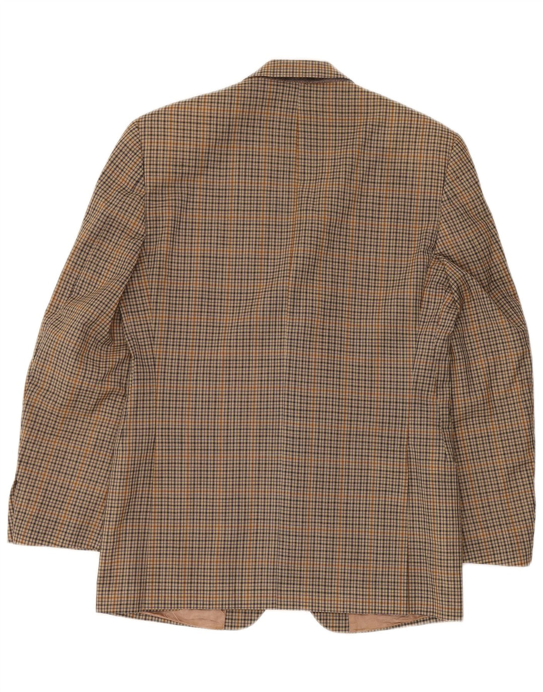 Giacca blazer da uomo a 2 bottoni Cacharel IT 48 lana a quadri marrone medio