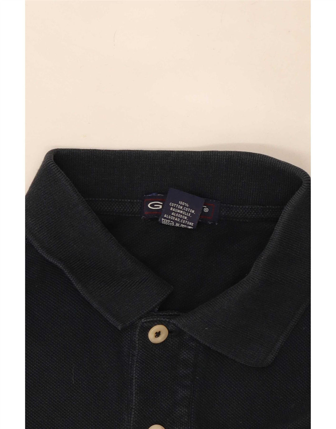 Polo da uomo Gant grande in cotone nero