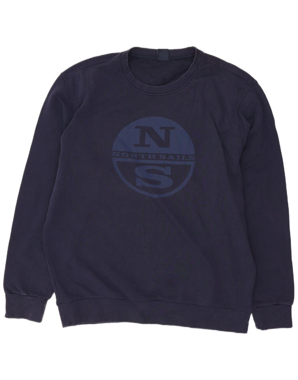 Felpa grafica da uomo North Sails 3XL in cotone blu navy