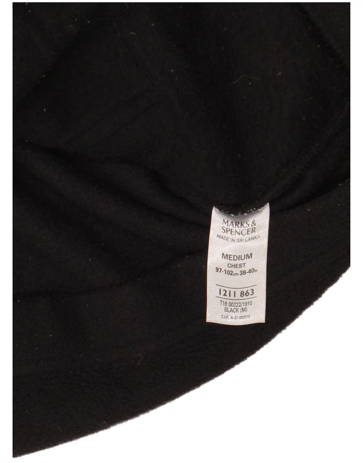 Giacca in pile da uomo Marks & Spencer UK 38 poliestere nero medio