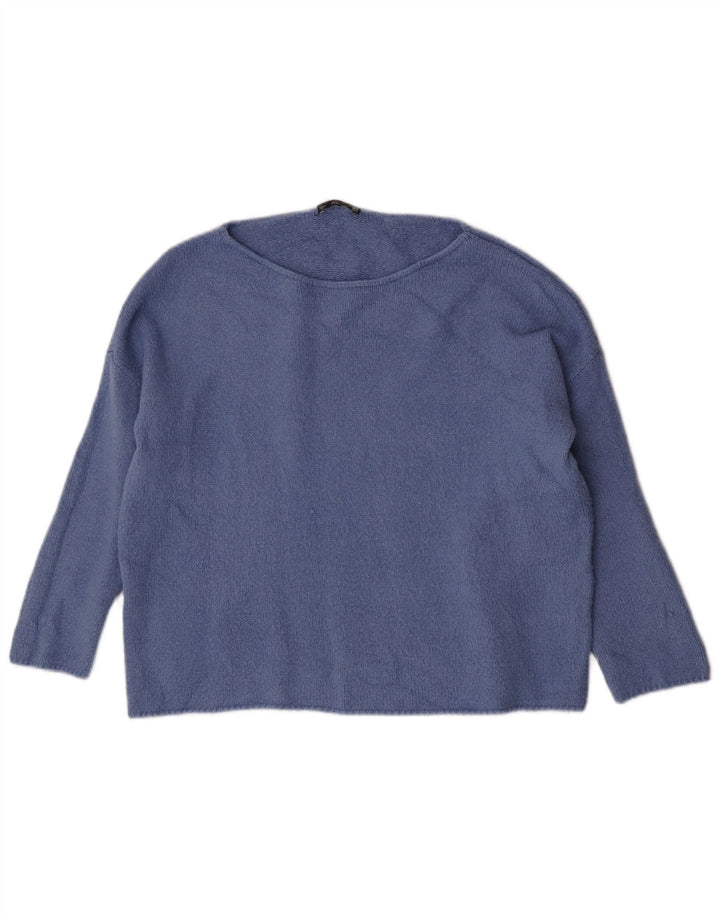 Maglione maglione con scollo a barca da donna Zara UK 14 Blu medio
