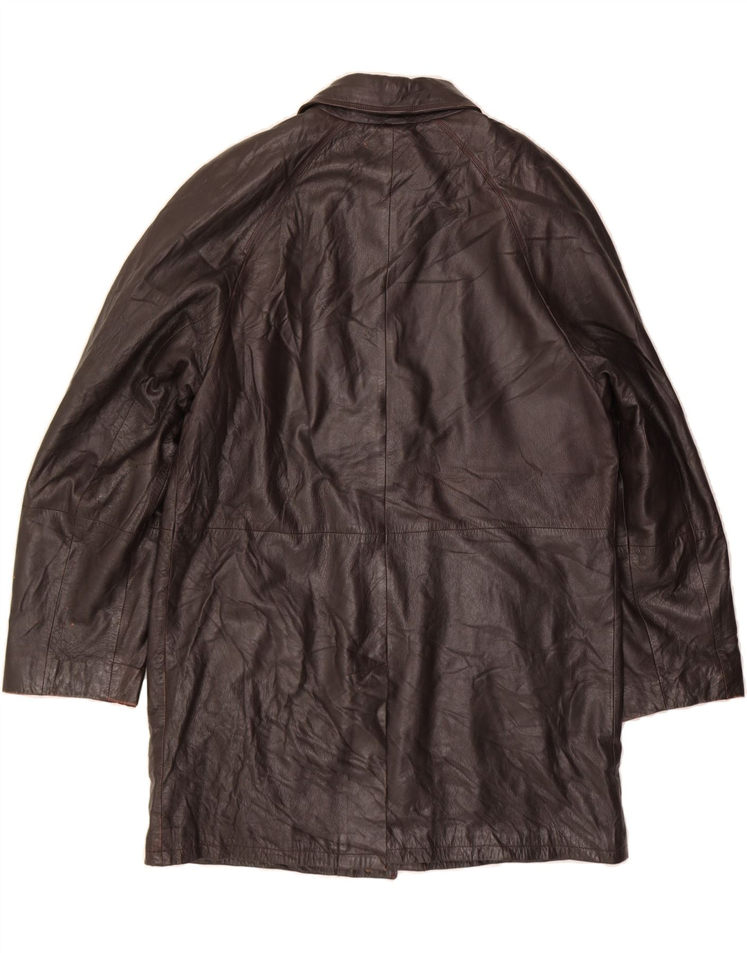 VINTAGE Mens Leather Coat IT 50 Large Brown Leather Vintage Vintage and Second-Hand Vintage from Messina Hembry 