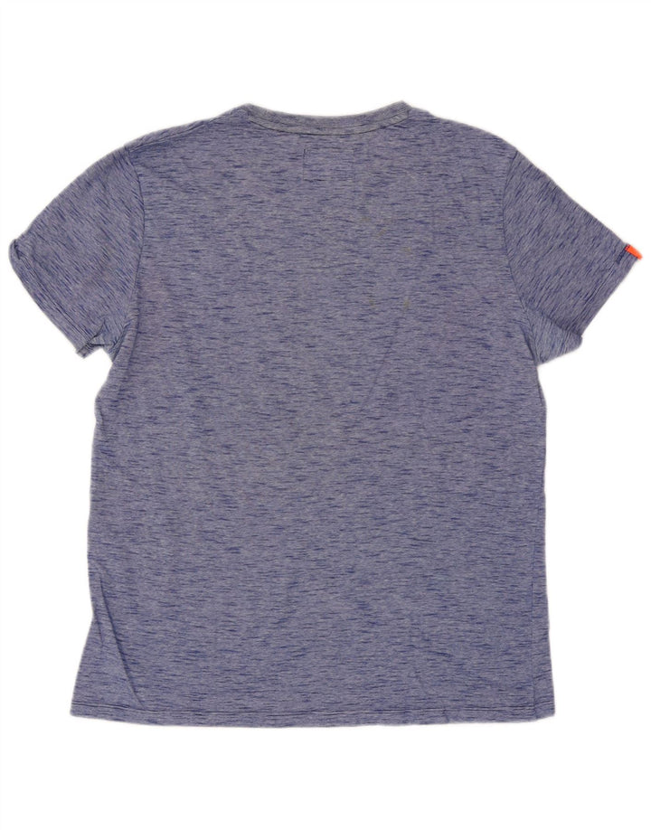T-shirt da uomo Superdry Top grande in cotone chiazzato blu