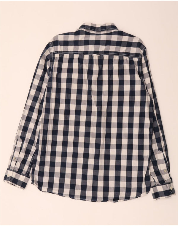 Crew Clothing Camicia da uomo su misura XL in cotone a quadretti blu navy