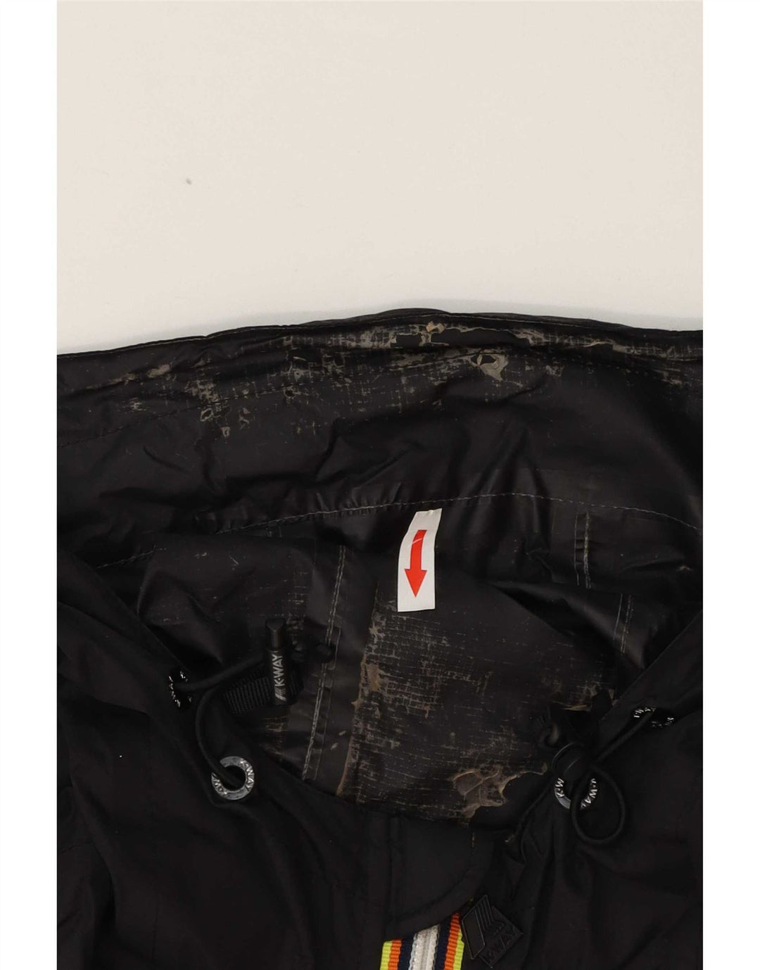 Giacca antipioggia con cappuccio da uomo K-Way UK 36 Small Nera