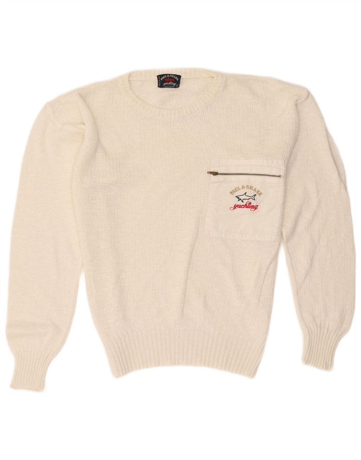 Maglione maglione girocollo da uomo Paul & Shark grande bianco sporco