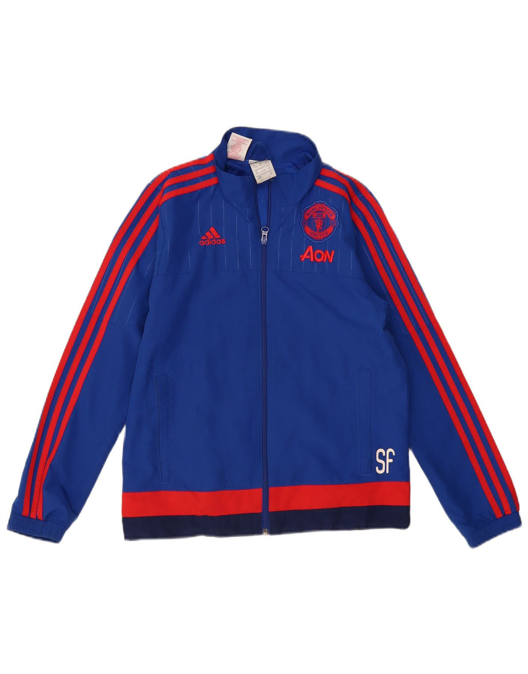 Giacca ADIDAS da ragazzo Manchester United, tuta da ginnastica, 11-12 anni, blu