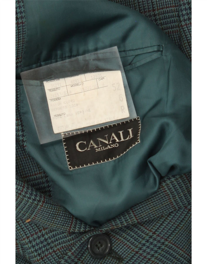 CANALI Giacca Blazer 2 Bottoni Uomo IT 52 XL Blu Pied De Poule Lana