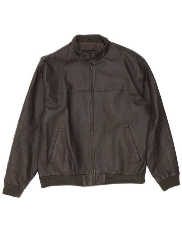 Giacca in pelle vintage da uomo UK 42 XL Marrone