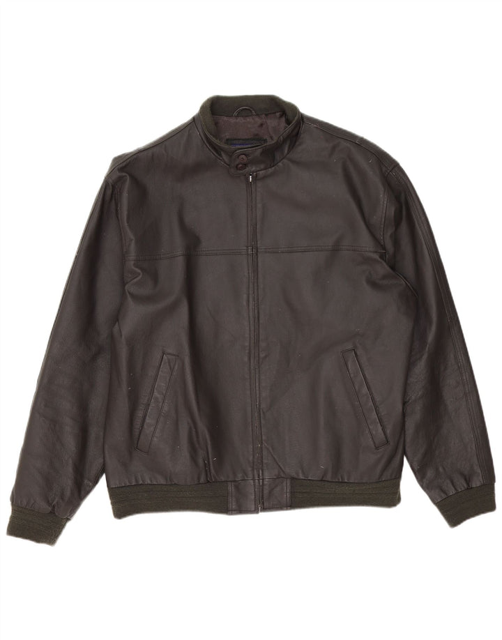 Giacca in pelle vintage da uomo UK 42 XL Marrone