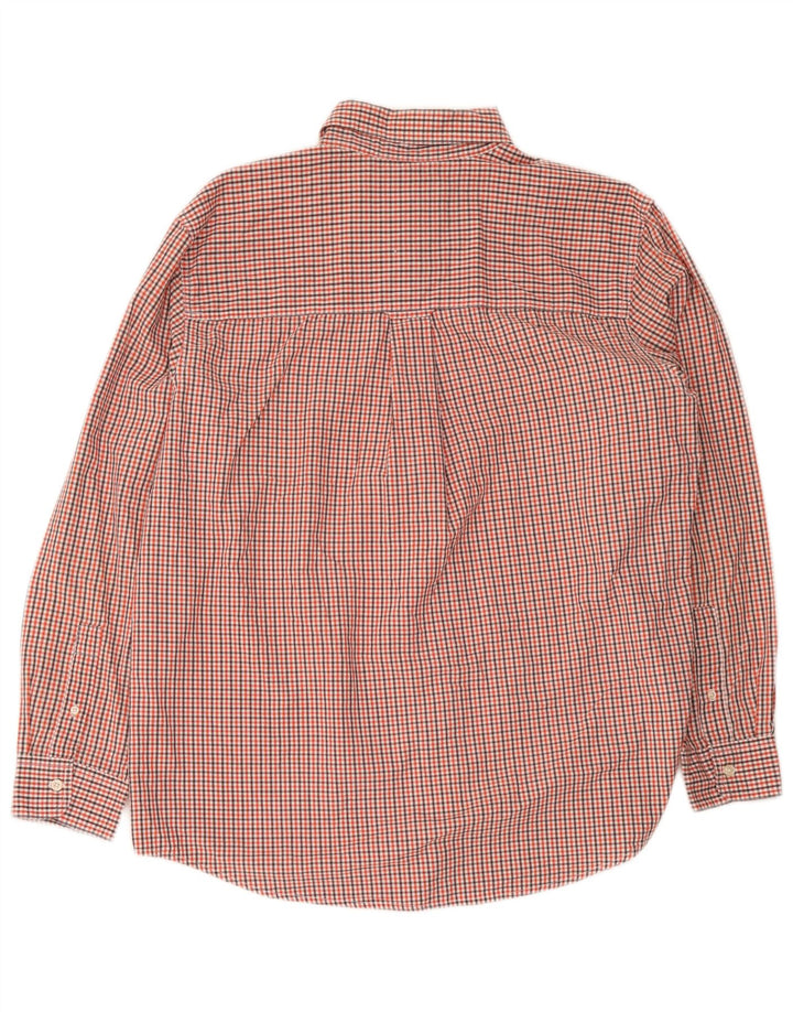 Chaps Camicia da uomo Easy Care Grande in cotone a quadretti rossi