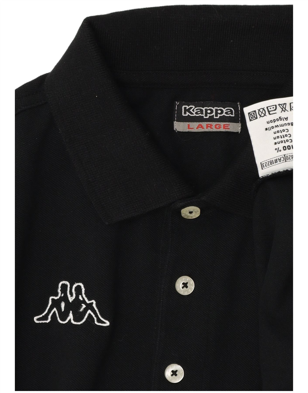 Polo grafica da uomo Kappa grande in cotone nero