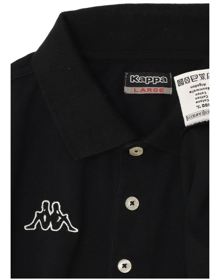 Polo grafica da uomo Kappa grande in cotone nero