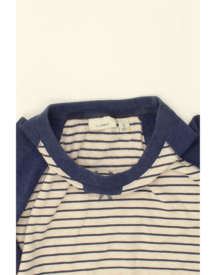 L.L.BEAN Womens Sweatshirt Jumper UK 18 XL White Colourblock Polyester Vintage L.L.Bean and Second-Hand L.L.Bean from Messina Hembry 