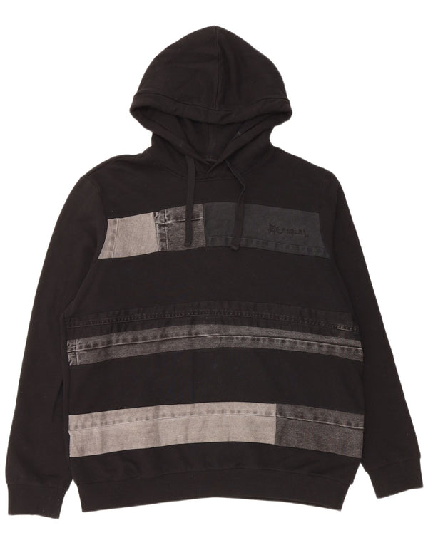 Desigual Uomo Felpa con cappuccio 2XL Cotone color block nero