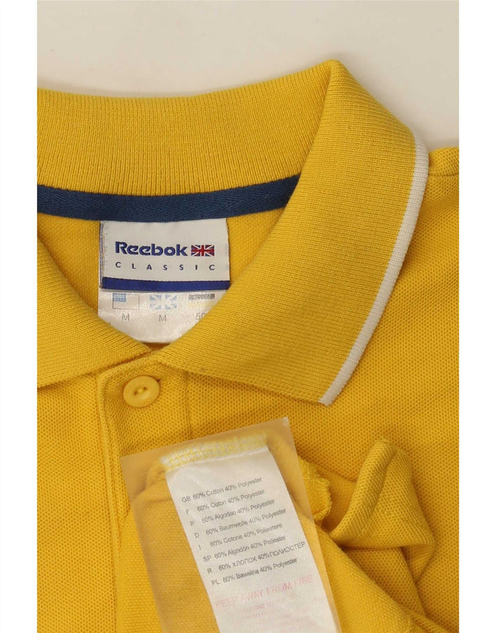 Polo classica da uomo Reebok in cotone giallo medio