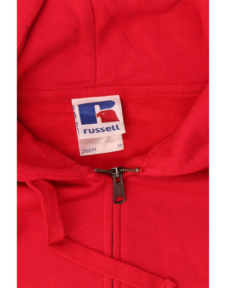 Maglione con cappuccio e zip da uomo Russell Athletic in cotone rosso medio
