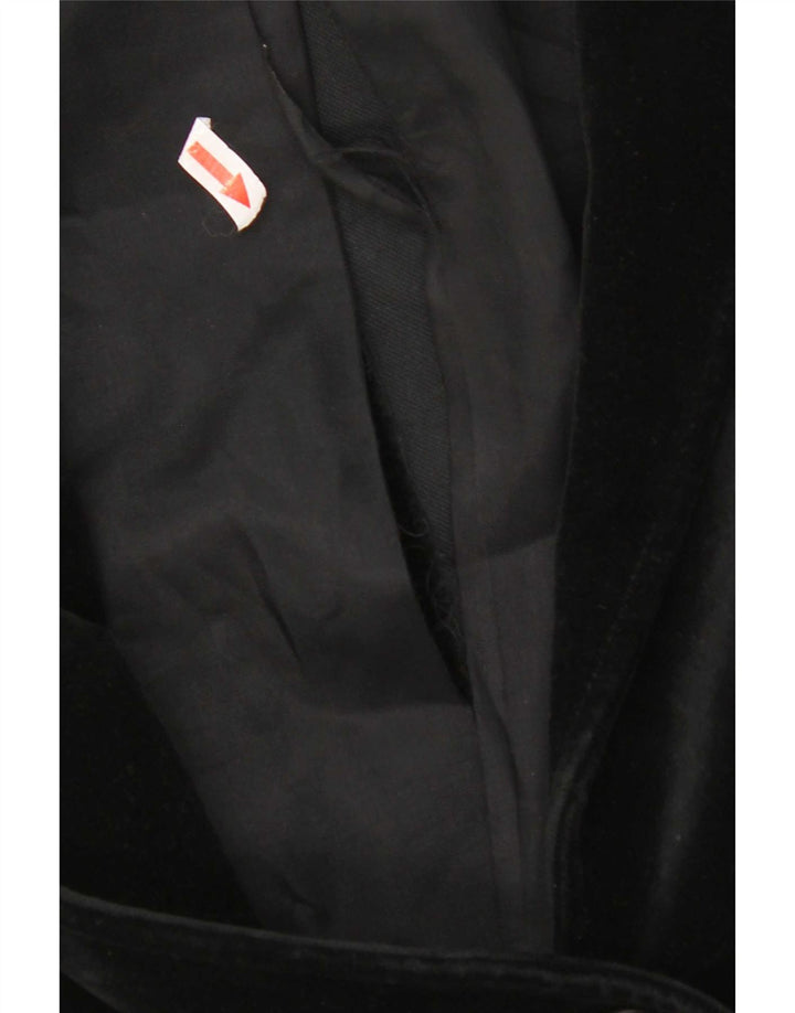 Giacca blazer in velluto a 2 bottoni da donna St Michael UK 14 cotone nero medio