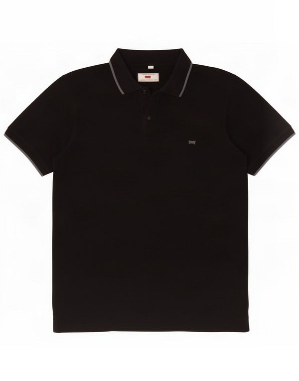 Carrera Polo da uomo vestibilità regolare large nera in cotone