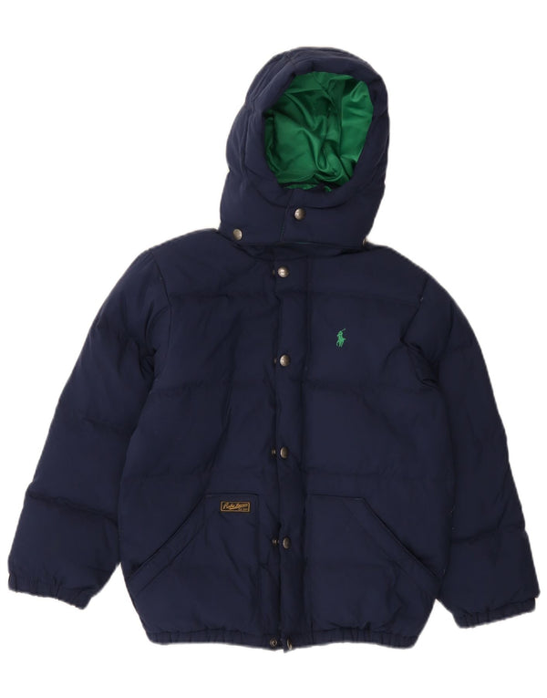 POLO RALPH LAUREN Giacca imbottita con cappuccio per ragazzi 7-8 anni piccola blu navy