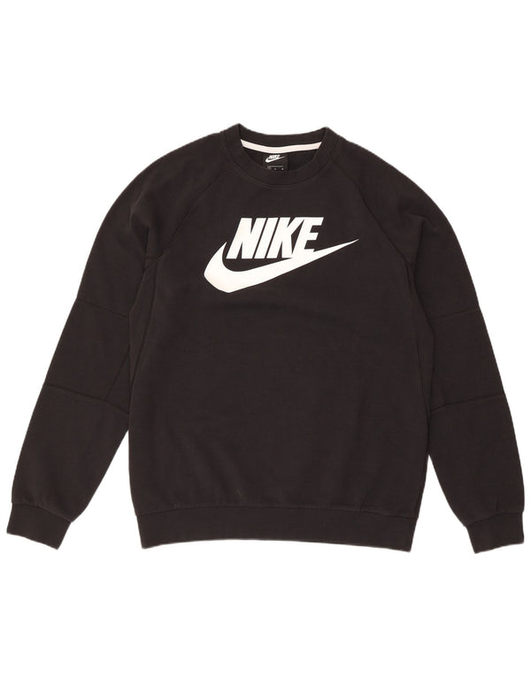 Felpa grafica da uomo Nike Felpa media in cotone nero