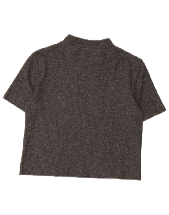 T-shirt corta da donna Zara UK 10 piccola grigia in poliestere