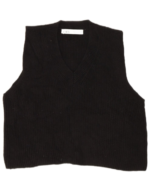 Canotta corta da donna Zara UK 10 piccola nera