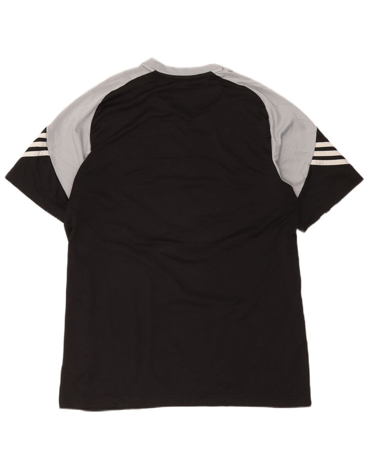 Adidas Uomo Climalite Graphic T-shirt Top Large Nero Colourblock Poliestere