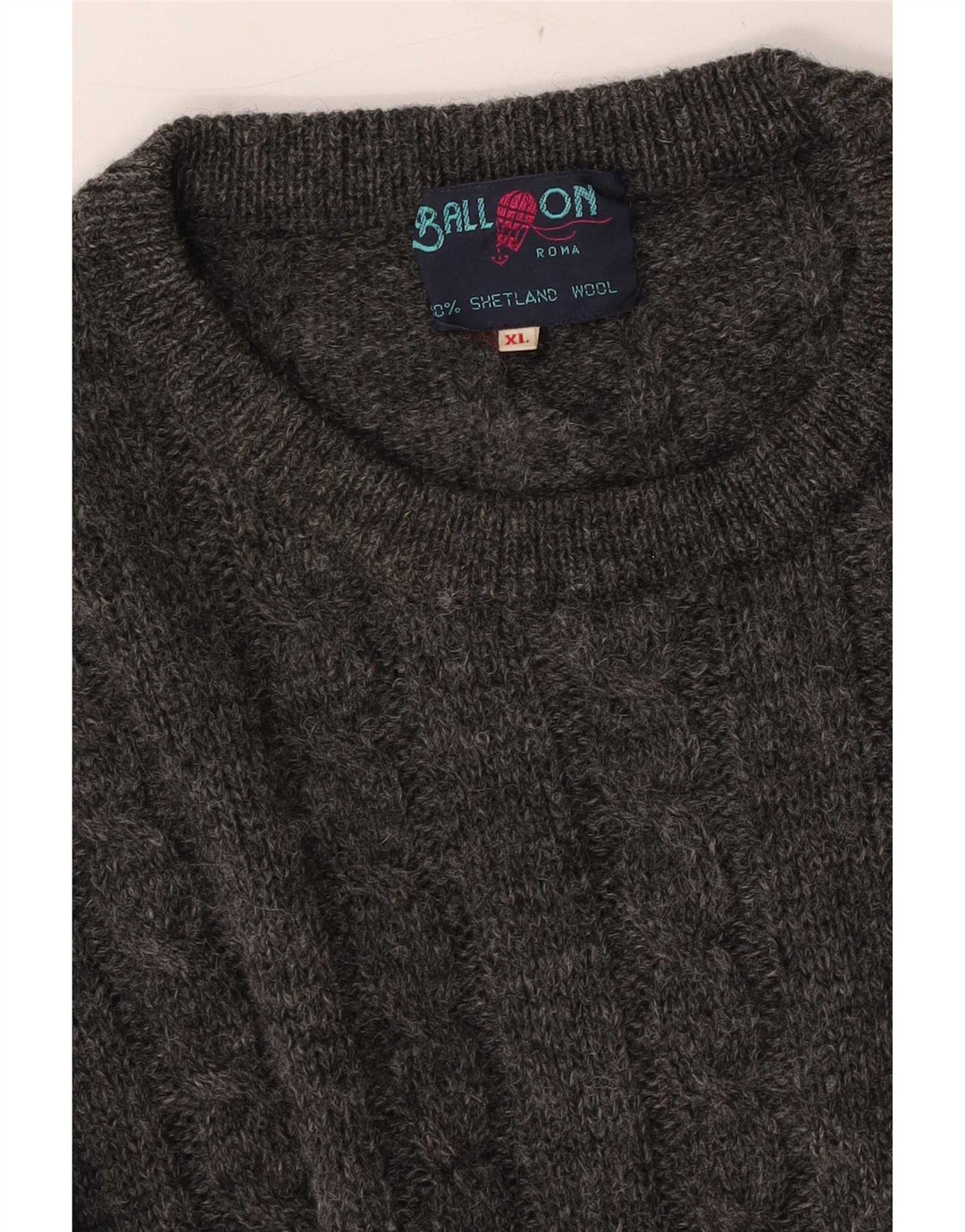 Maglione maglione girocollo da uomo Ball On XL in lana grigia
