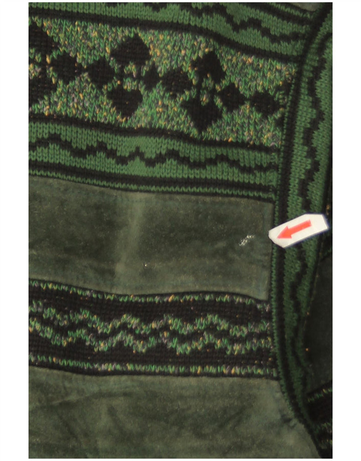 Giubbotto bomber in pelle scamosciata da uomo Breco IT 50 Large in pelle verde