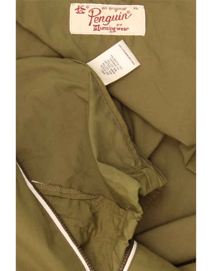 PENGUIN Giubbotto bomber da uomo UK 42 XL Nylon a righe kaki