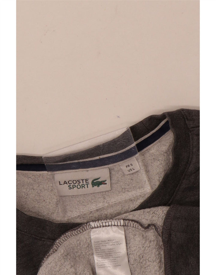 Felpa da uomo Lacoste maglione taglia 5 grande in cotone grigio