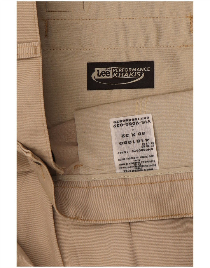 Pantaloni chino con pegged uomo kaki LEE W36 L32 in cotone beige