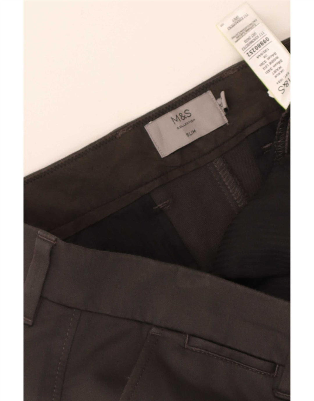 Pantaloni chino slim da donna Marks & Spencer W34 L33 cotone grigio