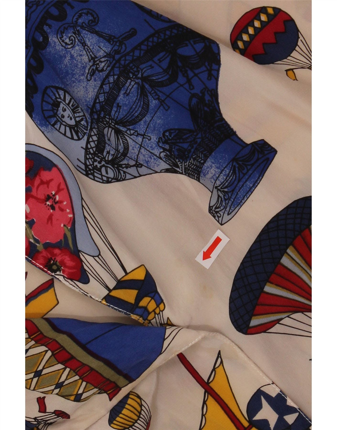 Camicia da donna oversize con motivo astratto VINTAGE UK 18 XL multicolore