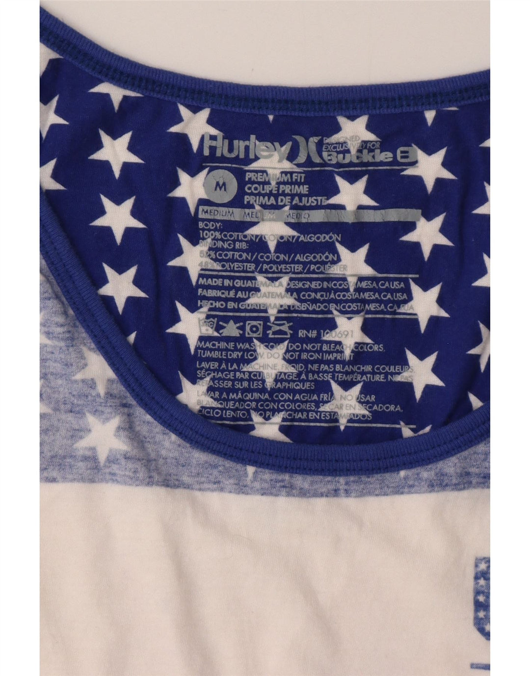 Canotta grafica Hurley da donna USA UK 14 Cotone color block rosa medio