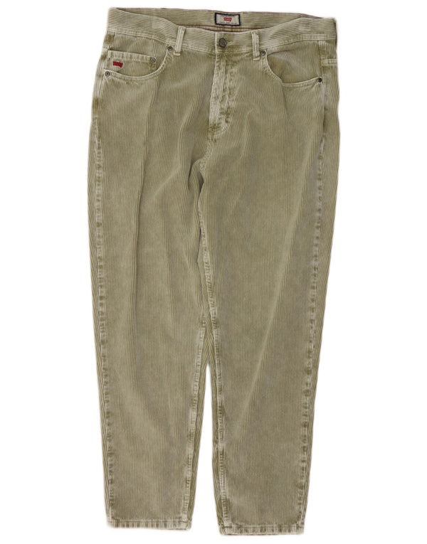 Pantaloni da uomo in velluto a coste affusolati corti Carrera W34 L26 cotone kaki