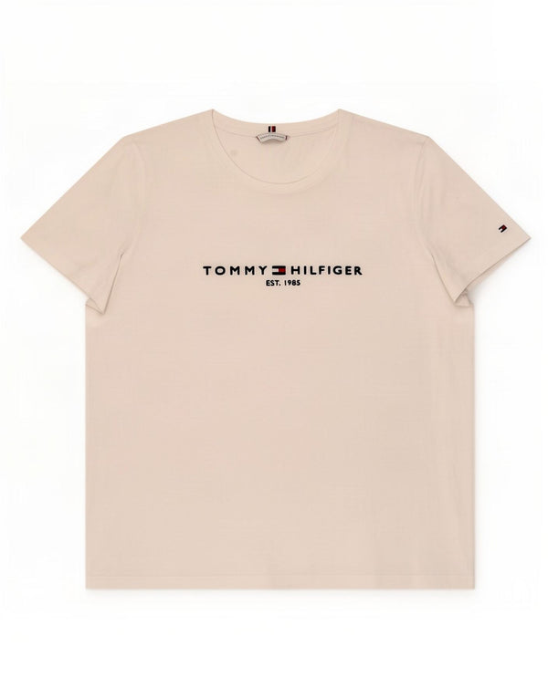 T-shirt grafica da donna Tommy Hilfiger Top UK 18 XL cotone bianco