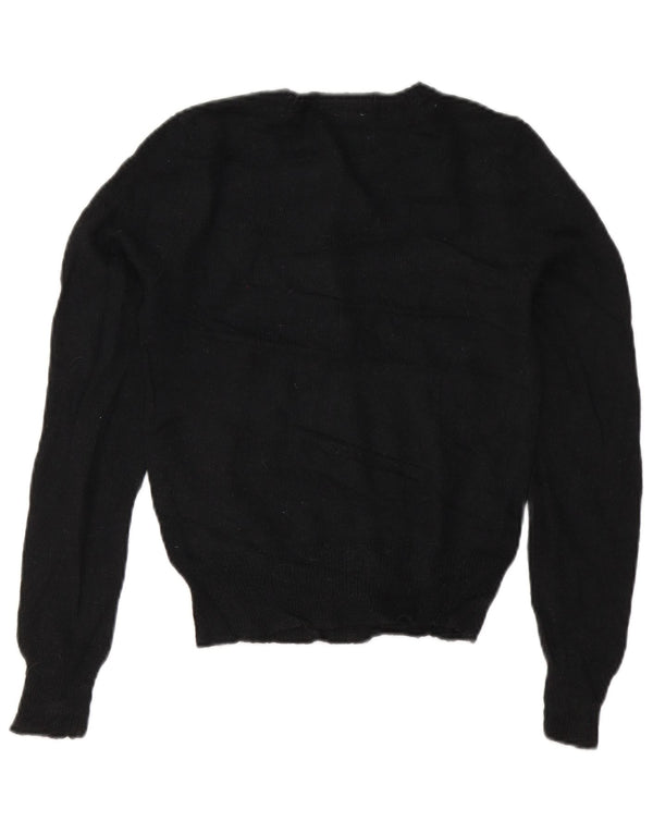 J. Crew Womens Crop Cardigan Sweater UK 12 Medium Black Acrylic