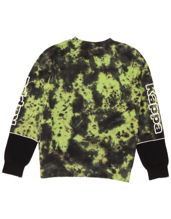 Felpa con grafica Kappa per ragazzi, 11-12 anni, verde tie dye